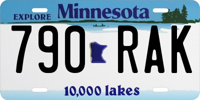 MN license plate 790RAK