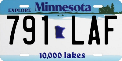 MN license plate 791LAF