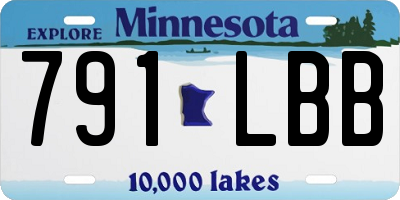 MN license plate 791LBB