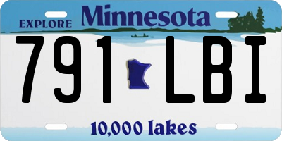 MN license plate 791LBI