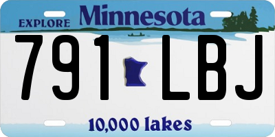 MN license plate 791LBJ