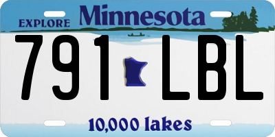 MN license plate 791LBL