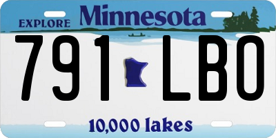 MN license plate 791LBO