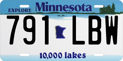 MN license plate 791LBW