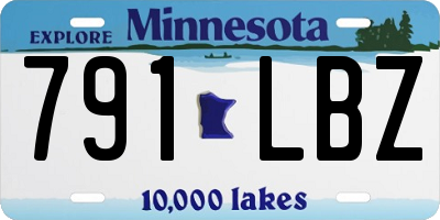 MN license plate 791LBZ