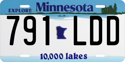 MN license plate 791LDD