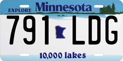 MN license plate 791LDG