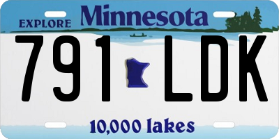 MN license plate 791LDK