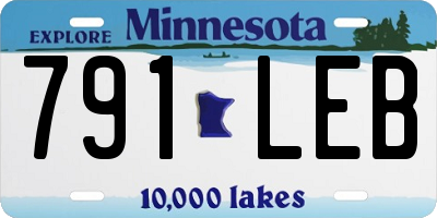 MN license plate 791LEB