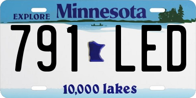 MN license plate 791LED