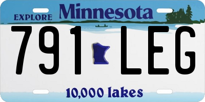 MN license plate 791LEG