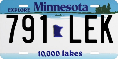 MN license plate 791LEK