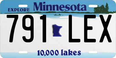 MN license plate 791LEX