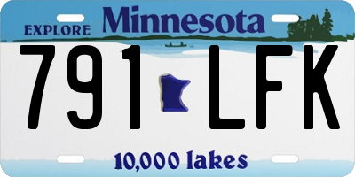 MN license plate 791LFK