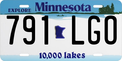 MN license plate 791LGO