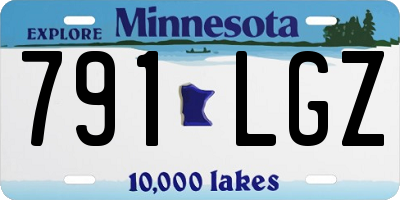 MN license plate 791LGZ