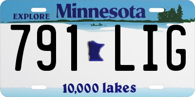 MN license plate 791LIG