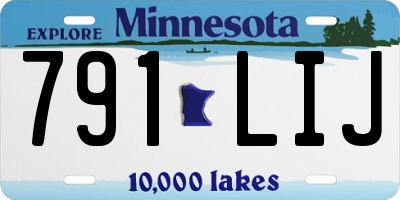 MN license plate 791LIJ
