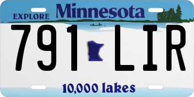 MN license plate 791LIR