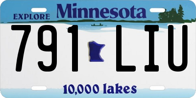MN license plate 791LIU
