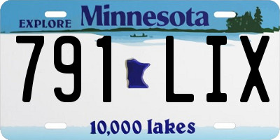 MN license plate 791LIX