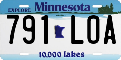 MN license plate 791LOA