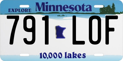 MN license plate 791LOF