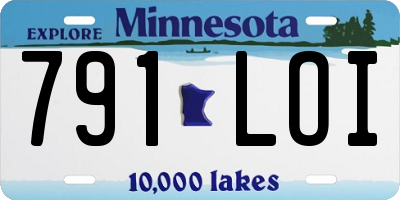 MN license plate 791LOI