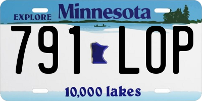 MN license plate 791LOP
