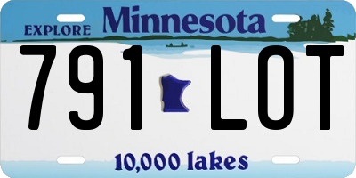 MN license plate 791LOT