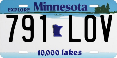 MN license plate 791LOV