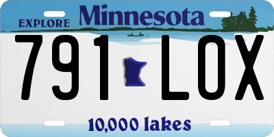 MN license plate 791LOX