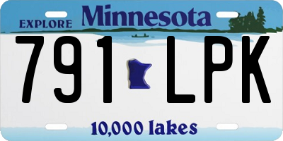 MN license plate 791LPK