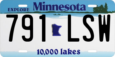 MN license plate 791LSW
