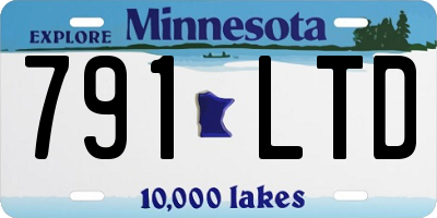 MN license plate 791LTD