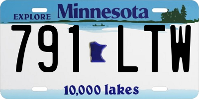 MN license plate 791LTW