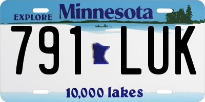 MN license plate 791LUK