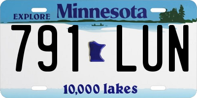 MN license plate 791LUN