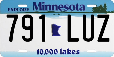 MN license plate 791LUZ