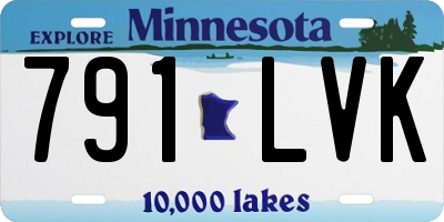 MN license plate 791LVK