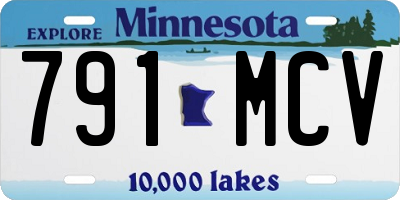 MN license plate 791MCV