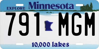MN license plate 791MGM