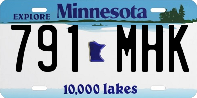MN license plate 791MHK