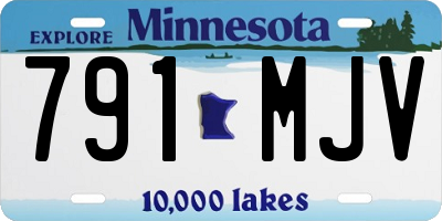 MN license plate 791MJV
