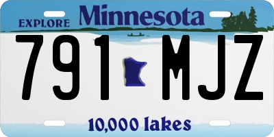 MN license plate 791MJZ