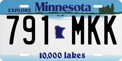 MN license plate 791MKK