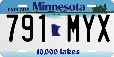 MN license plate 791MYX