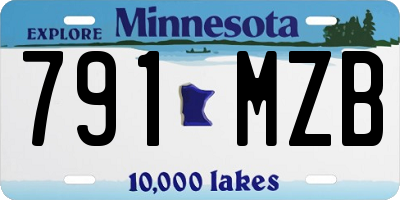 MN license plate 791MZB