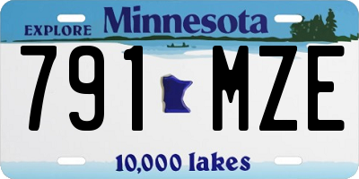 MN license plate 791MZE