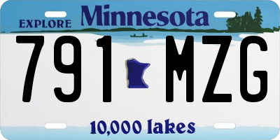 MN license plate 791MZG